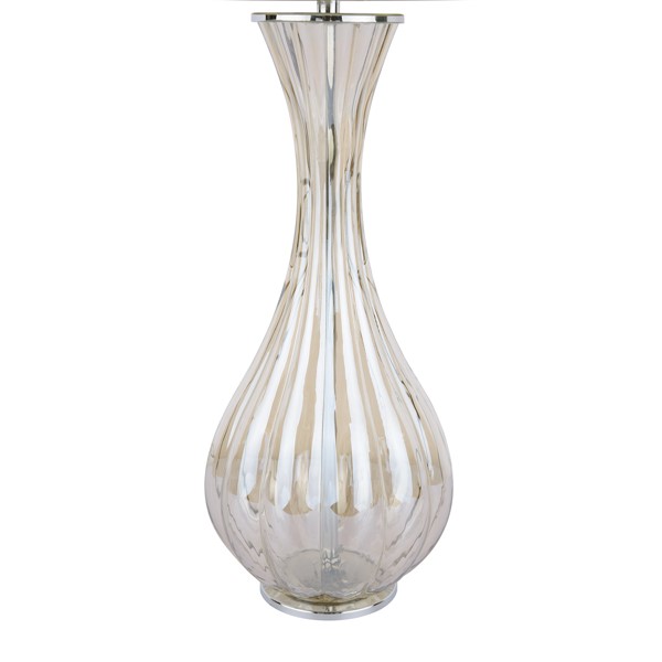 (image for) Laura Ashley Nevern Table Lamp Champagne Glass & Polished Chrome With Shade